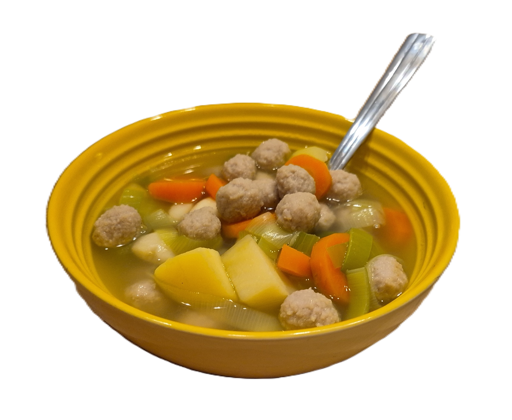Kød- og melbollesuppe